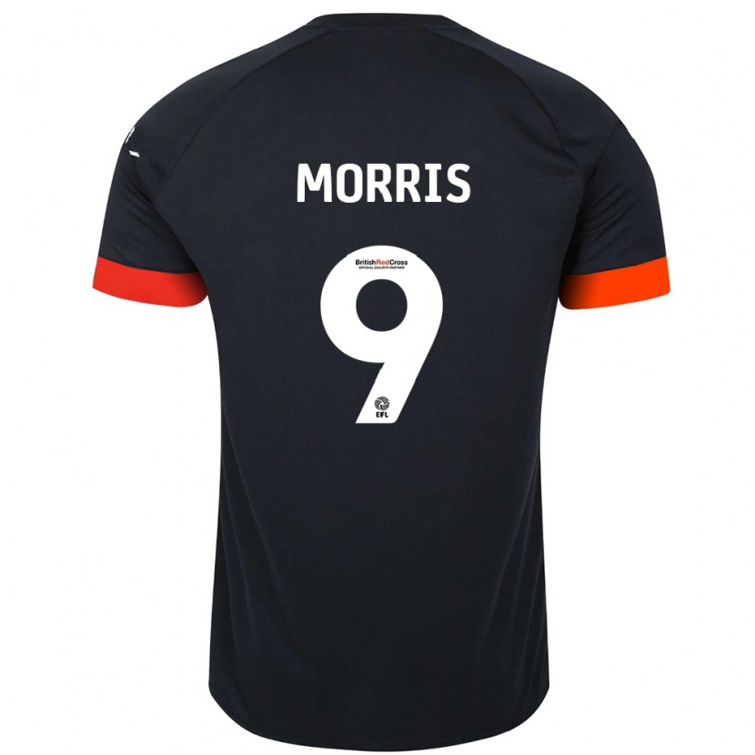 Danxen Niño Camiseta Carlton Morris #9 Negro Naranja 2ª Equipación 2024/25 La Camisa