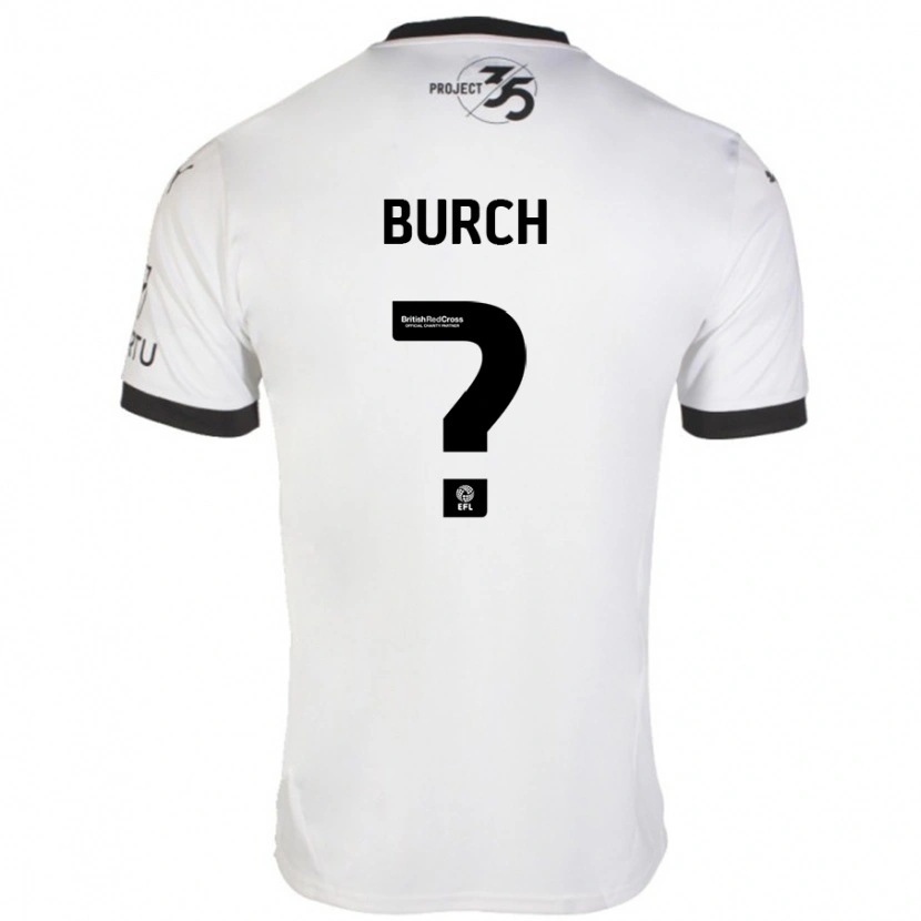 Danxen Niño Camiseta Kian Burch #0 Blanco Negro 2ª Equipación 2024/25 La Camisa