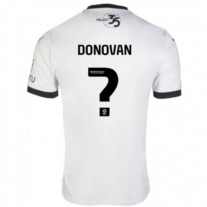 Danxen Niño Camiseta Henry Donovan #0 Blanco Negro 2ª Equipación 2024/25 La Camisa