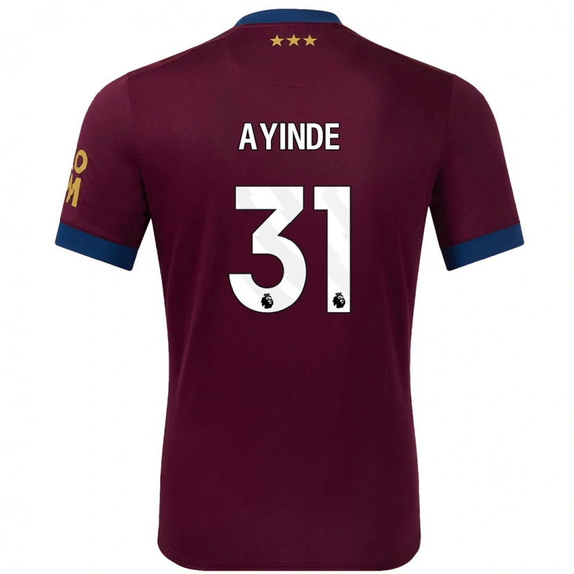 Danxen Niño Camiseta Leon Ayinde #31 Marrón 2ª Equipación 2024/25 La Camisa