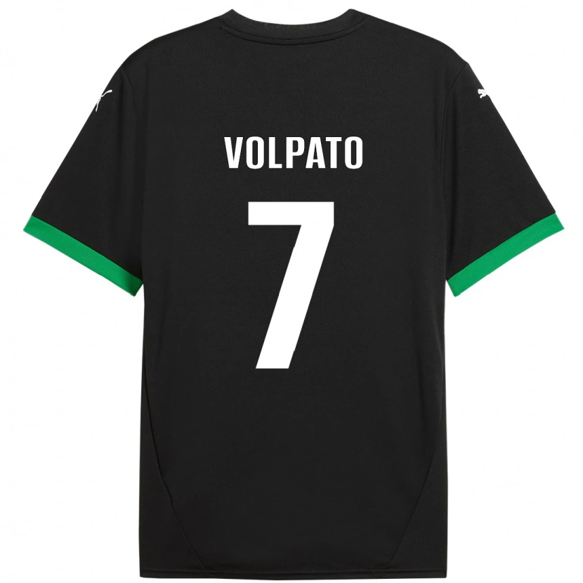 Danxen Hombre Camiseta Cristian Volpato #7 Negro Verde Oscuro 1ª Equipación 2024/25 La Camisa