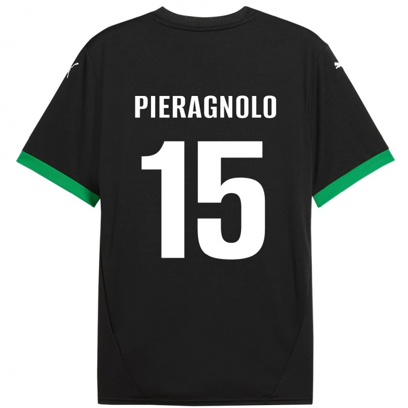 Danxen Hombre Camiseta Edoardo Pieragnolo #15 Negro Verde Oscuro 1ª Equipación 2024/25 La Camisa