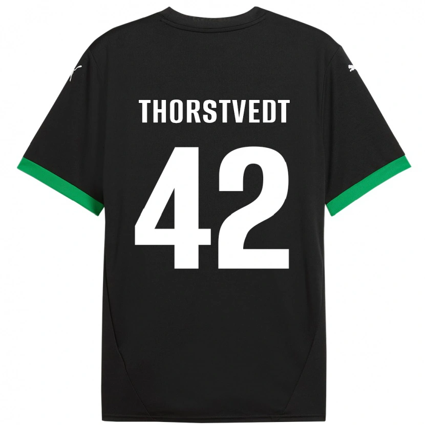 Danxen Hombre Camiseta Kristian Thorstvedt #42 Negro Verde Oscuro 1ª Equipación 2024/25 La Camisa