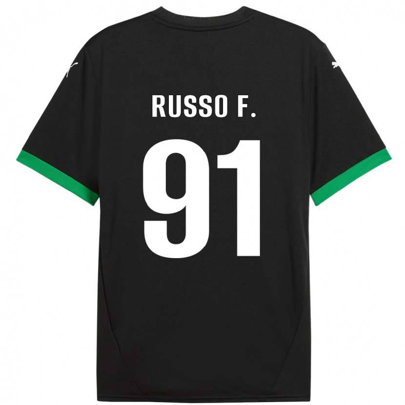 Danxen Hombre Camiseta Flavio Russo #91 Negro Verde Oscuro 1ª Equipación 2024/25 La Camisa