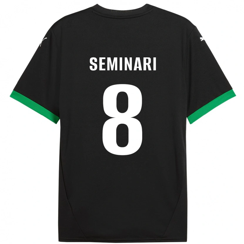 Danxen Hombre Camiseta Giacomo Seminari #8 Negro Verde Oscuro 1ª Equipación 2024/25 La Camisa