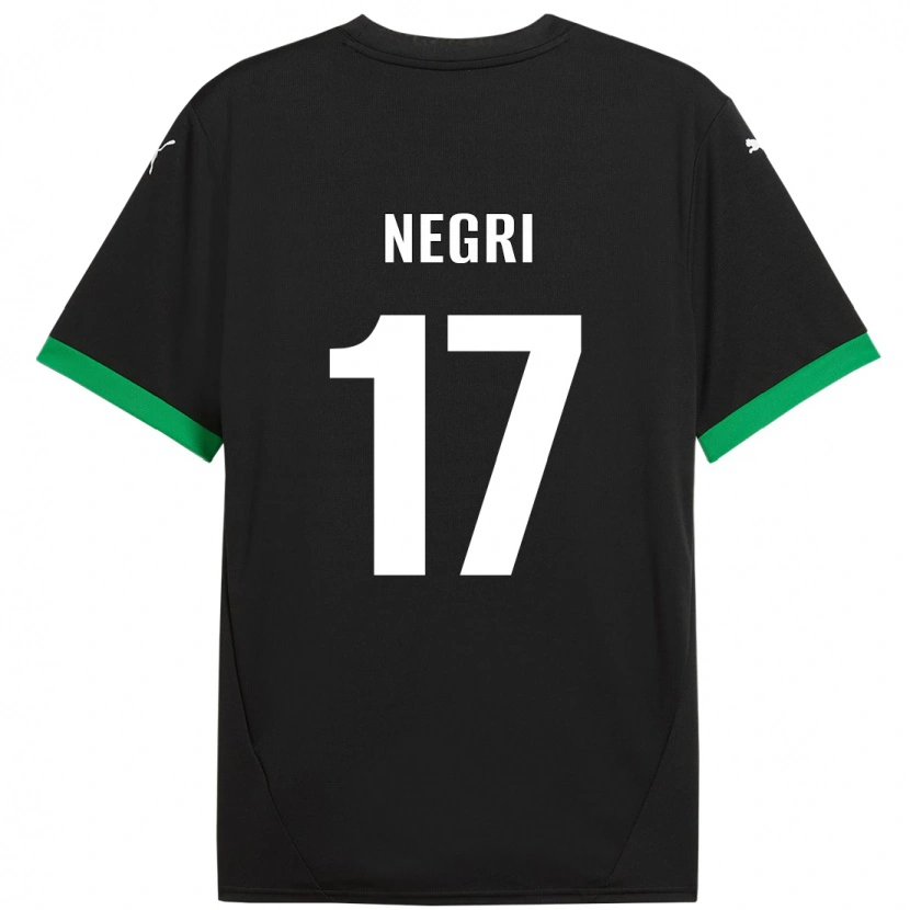 Danxen Hombre Camiseta Gabriele Negri #17 Negro Verde Oscuro 1ª Equipación 2024/25 La Camisa