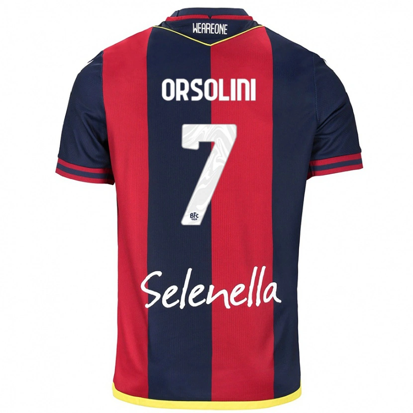 Danxen Hombre Camiseta Riccardo Orsolini #7 Rojo Azul Real 1ª Equipación 2024/25 La Camisa