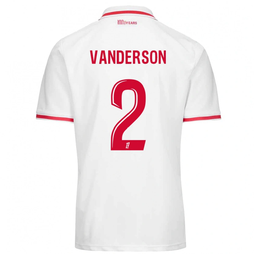Danxen Hombre Camiseta Vanderson #2 Blanco Rojo 1ª Equipación 2024/25 La Camisa