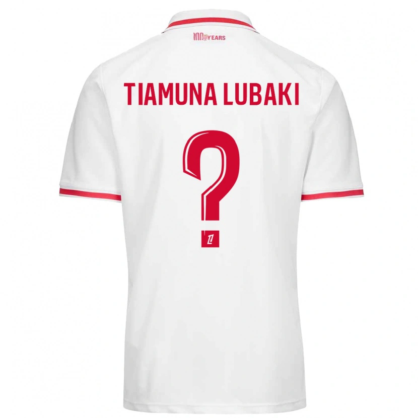 Danxen Hombre Camiseta Loïc Tiamuna Lubaki #0 Blanco Rojo 1ª Equipación 2024/25 La Camisa