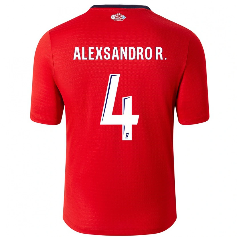 Danxen Hombre Camiseta Alexsandro #4 Rojo Blanco 1ª Equipación 2024/25 La Camisa