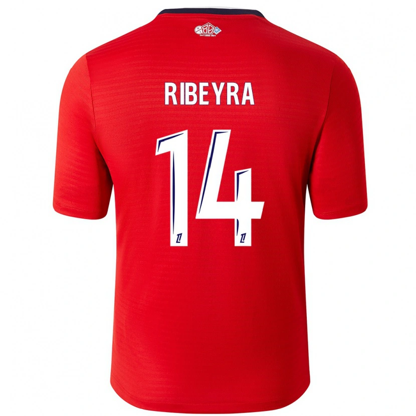 Danxen Hombre Camiseta Anaïs Ribeyra #14 Rojo Blanco 1ª Equipación 2024/25 La Camisa