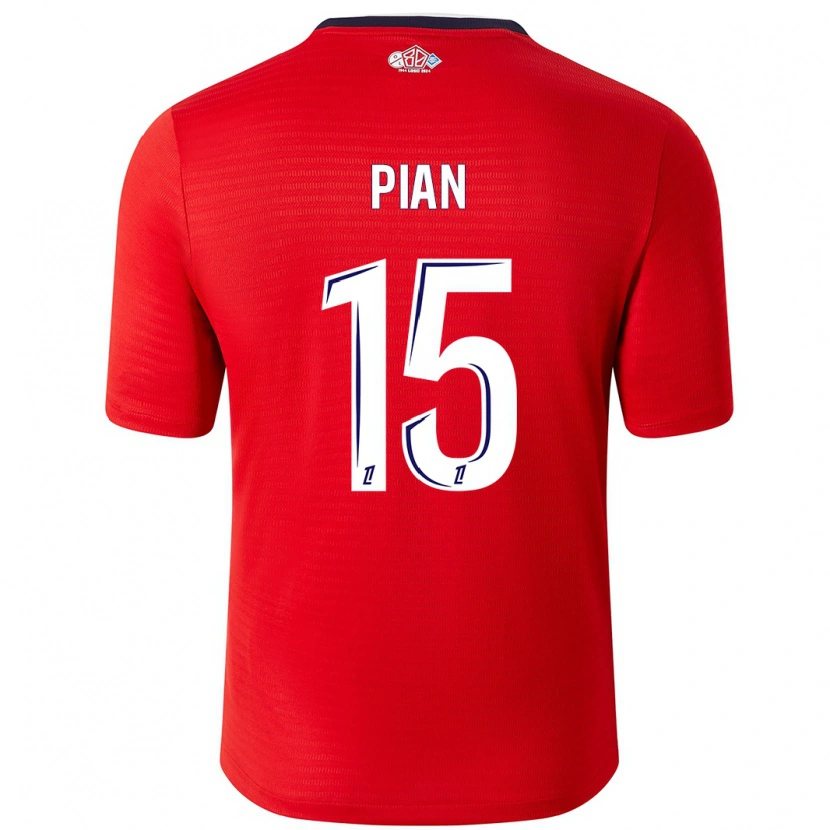 Danxen Hombre Camiseta Julie Pian #15 Rojo Blanco 1ª Equipación 2024/25 La Camisa