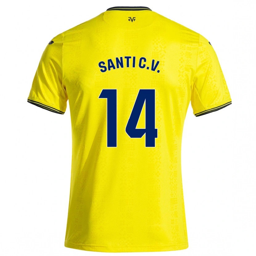 Danxen Hombre Camiseta Santi Comesaña #14 Amarillo Negro 1ª Equipación 2024/25 La Camisa