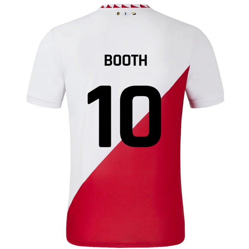 Danxen Hombre Camiseta Taylor Booth #10 Blanco Rojo 1ª Equipación 2024/25 La Camisa