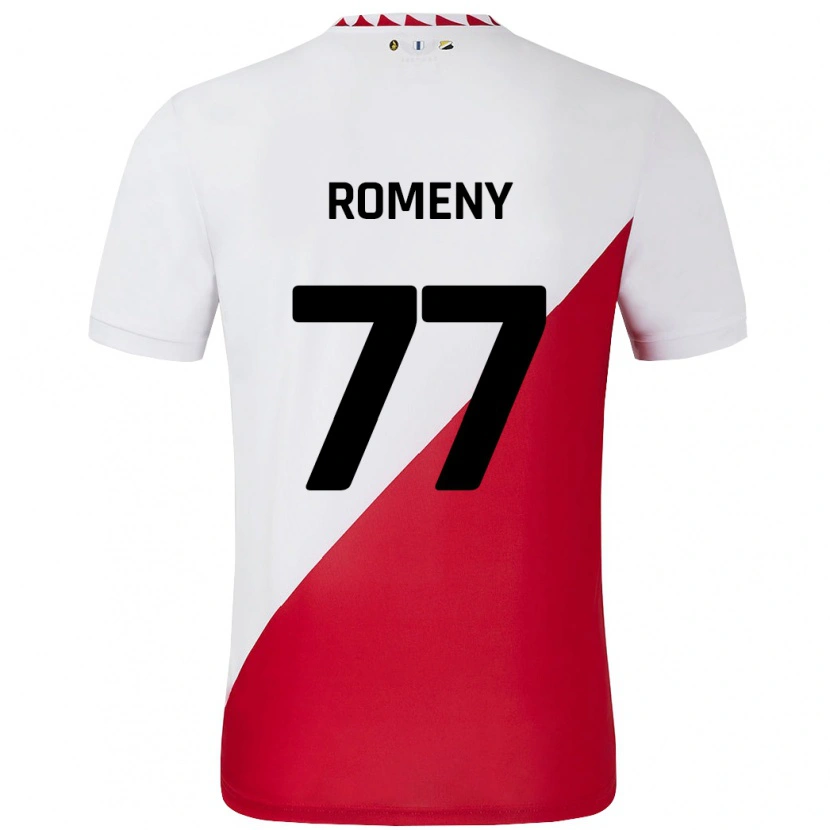 Danxen Hombre Camiseta Ole Romeny #77 Blanco Rojo 1ª Equipación 2024/25 La Camisa