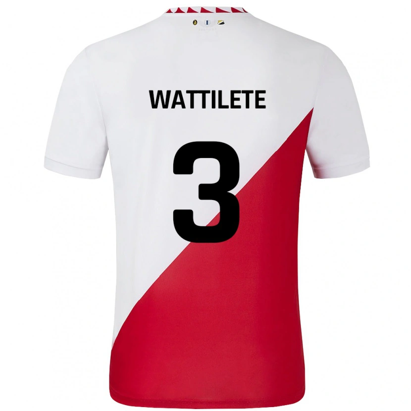Danxen Hombre Camiseta Julia Wattilete #3 Blanco Rojo 1ª Equipación 2024/25 La Camisa