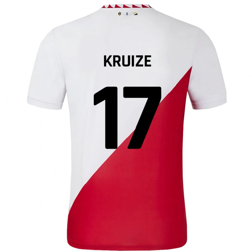 Danxen Hombre Camiseta Elisha Kruize #17 Blanco Rojo 1ª Equipación 2024/25 La Camisa