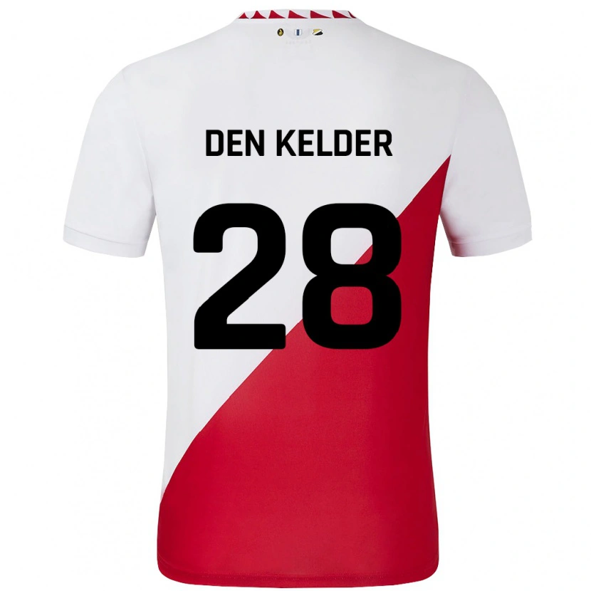 Danxen Hombre Camiseta Gera Op Den Kelder #28 Blanco Rojo 1ª Equipación 2024/25 La Camisa