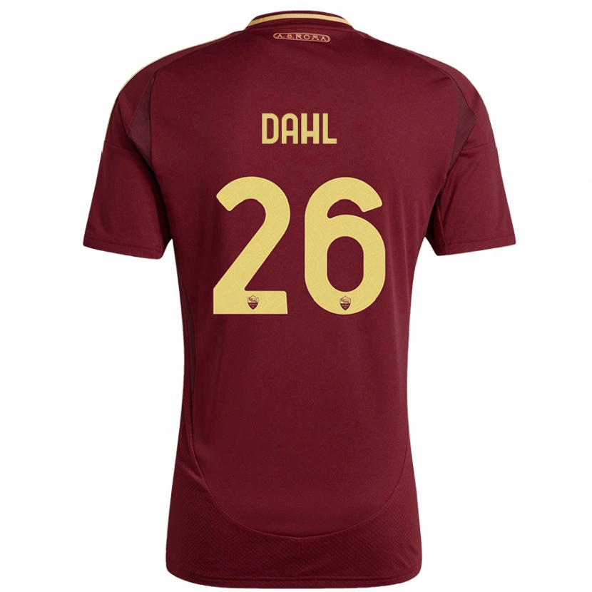 Danxen Hombre Camiseta Samuel Dahl #26 Rojo Marrón Dorado 1ª Equipación 2024/25 La Camisa