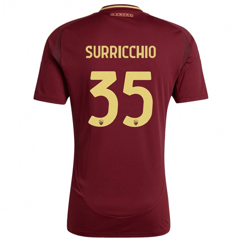 Danxen Hombre Camiseta Jacopo Surricchio #35 Rojo Marrón Dorado 1ª Equipación 2024/25 La Camisa