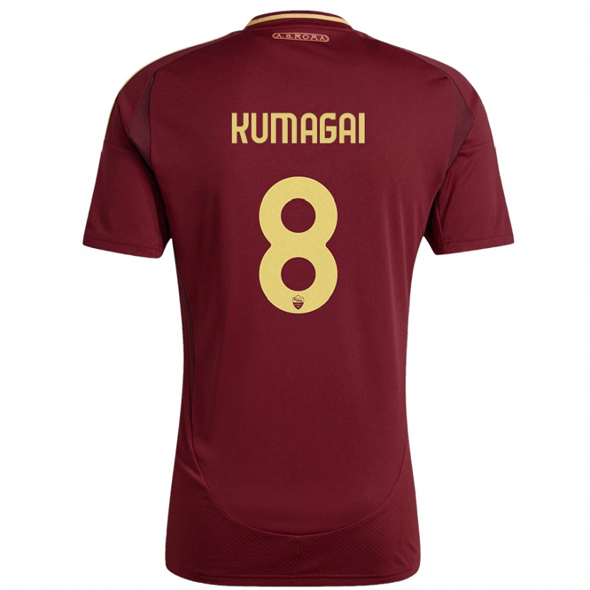 Danxen Hombre Camiseta Saki Kumagai #8 Rojo Marrón Dorado 1ª Equipación 2024/25 La Camisa
