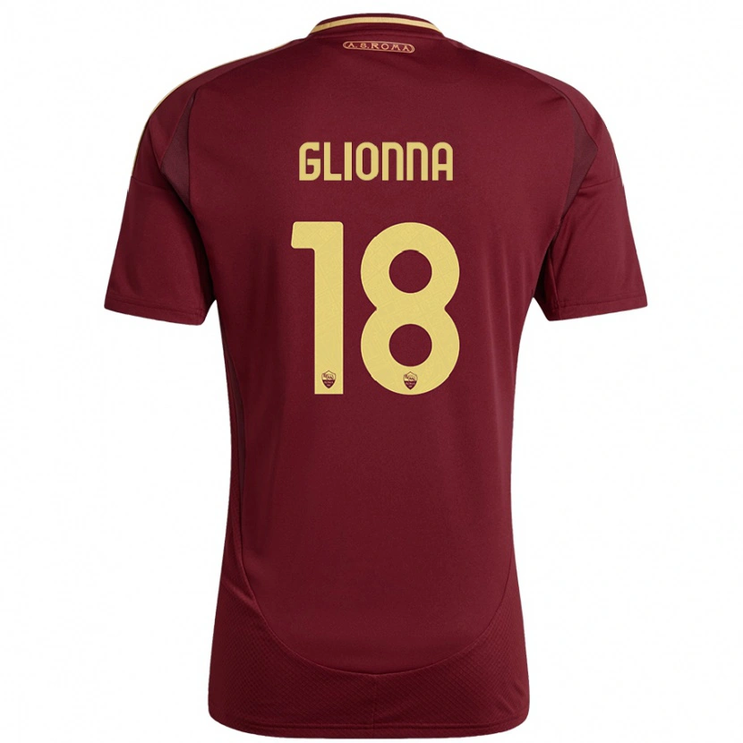 Danxen Hombre Camiseta Benedetta Glionna #18 Rojo Marrón Dorado 1ª Equipación 2024/25 La Camisa