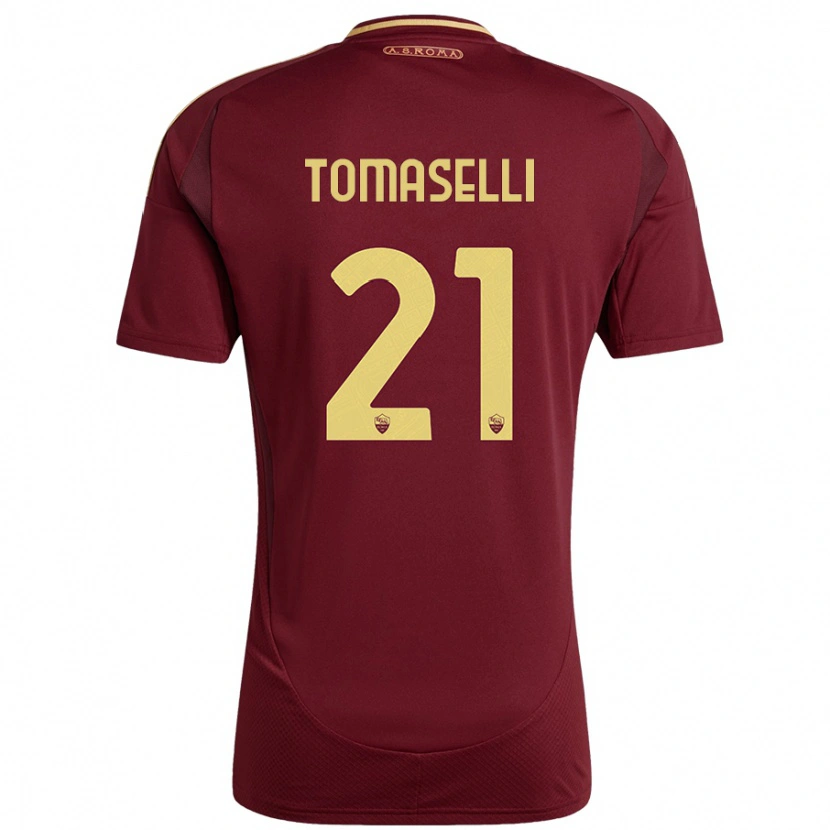 Danxen Hombre Camiseta Martina Tomaselli #21 Rojo Marrón Dorado 1ª Equipación 2024/25 La Camisa