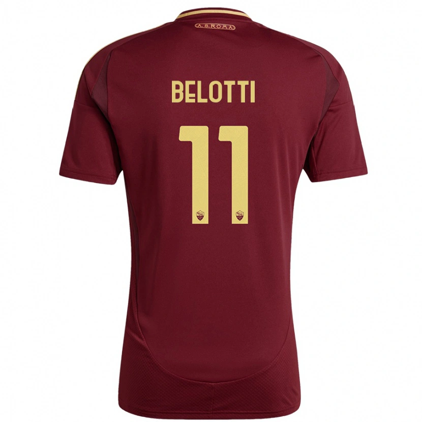 Danxen Hombre Camiseta Andrea Belotti #11 Rojo Marrón Dorado 1ª Equipación 2024/25 La Camisa