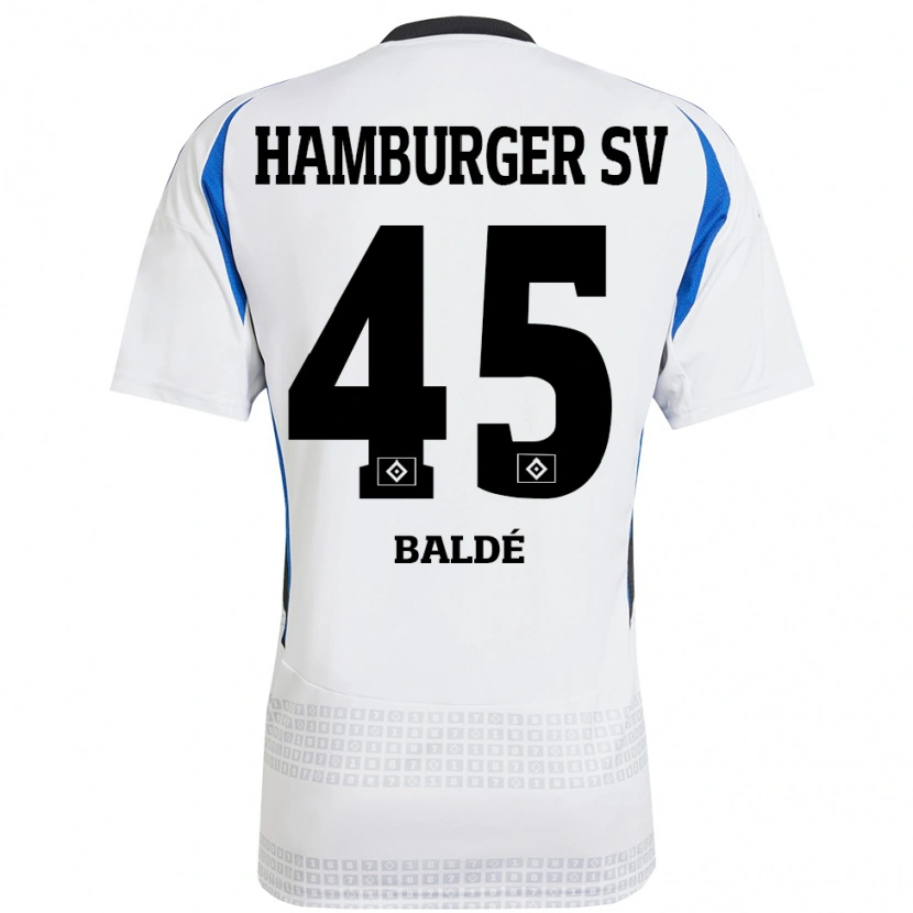 Danxen Hombre Camiseta Fabio Baldé #45 Blanco Azul 1ª Equipación 2024/25 La Camisa
