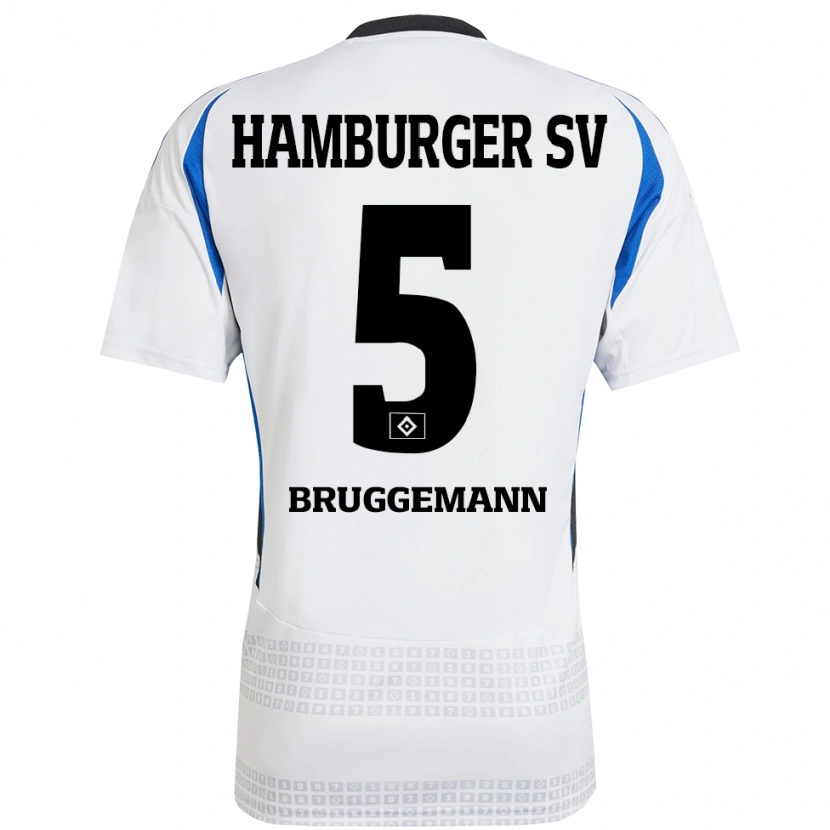 Danxen Hombre Camiseta Nina Brüggemann #5 Blanco Azul 1ª Equipación 2024/25 La Camisa