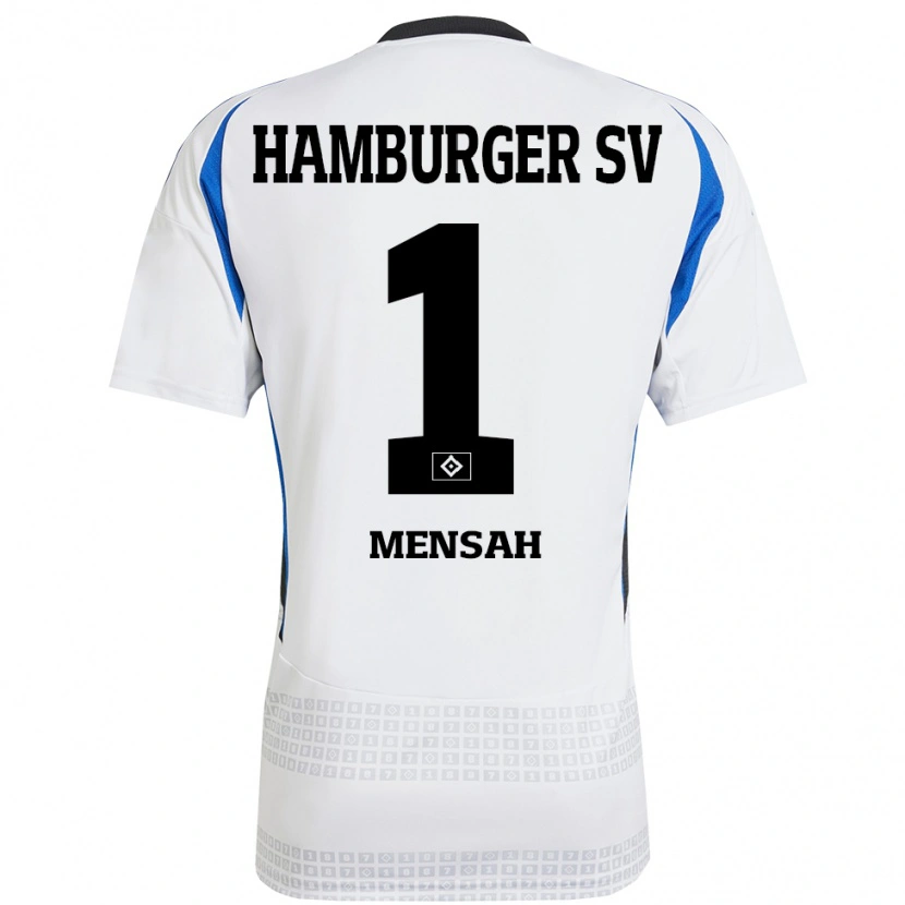 Danxen Hombre Camiseta Steven Mensah #1 Blanco Azul 1ª Equipación 2024/25 La Camisa