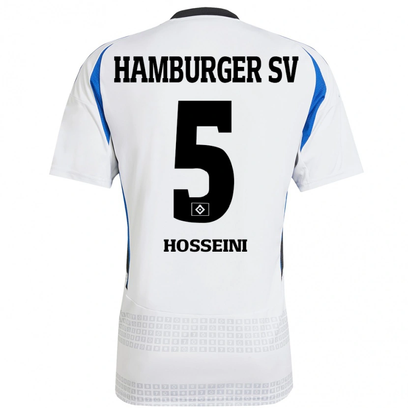 Danxen Hombre Camiseta Reza Hosseini #5 Blanco Azul 1ª Equipación 2024/25 La Camisa
