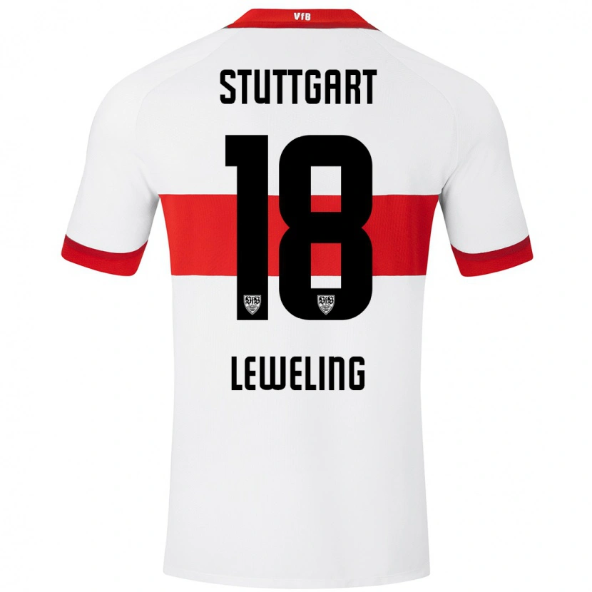 Danxen Hombre Camiseta Jamie Leweling #18 Blanco Rojo 1ª Equipación 2024/25 La Camisa