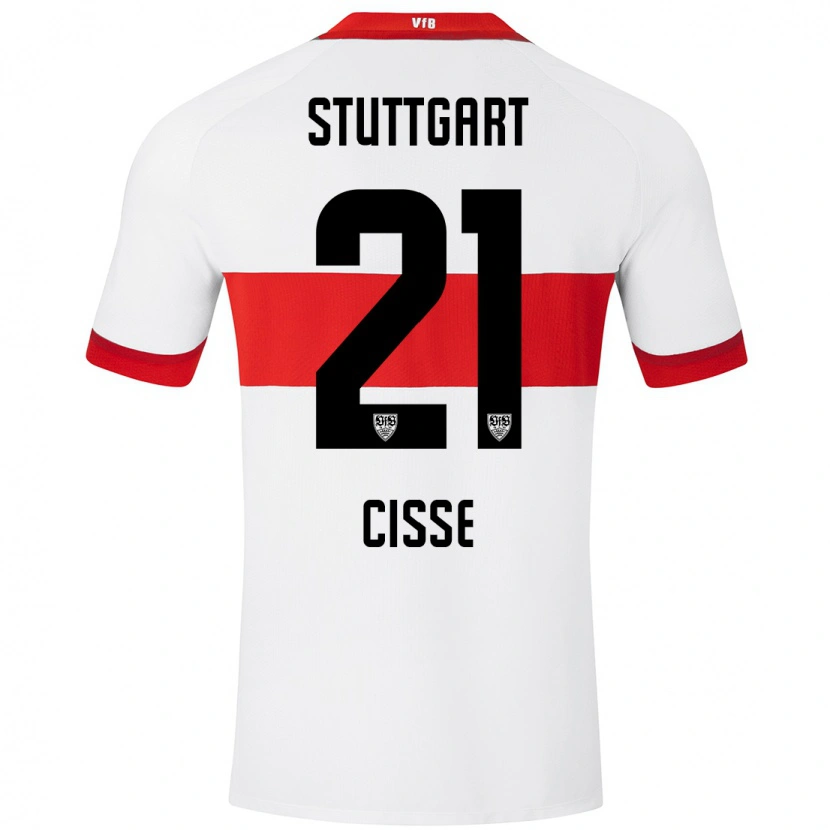 Danxen Hombre Camiseta Moussa Cissé #21 Blanco Rojo 1ª Equipación 2024/25 La Camisa