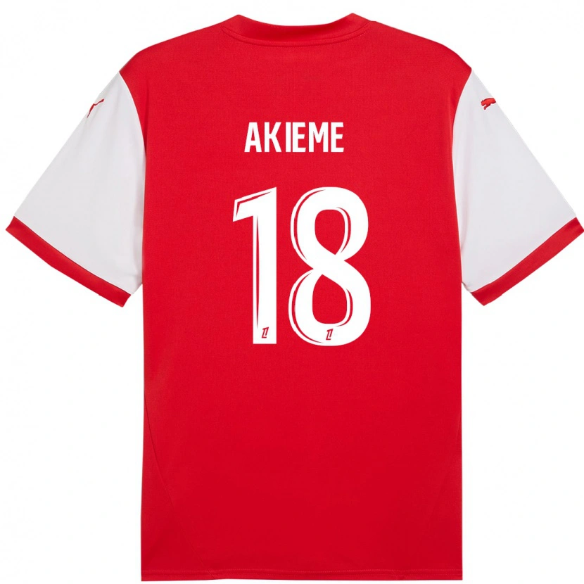 Danxen Hombre Camiseta Sergio Akieme #18 Rojo Blanco 1ª Equipación 2024/25 La Camisa