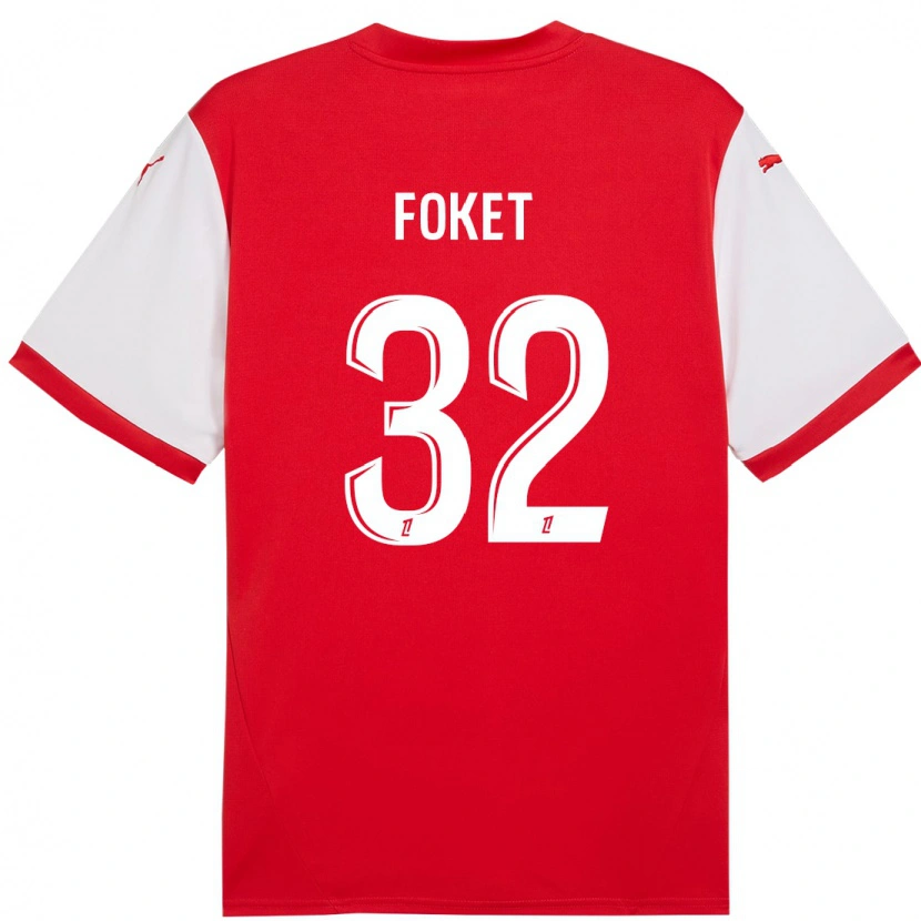 Danxen Hombre Camiseta Thomas Foket #32 Rojo Blanco 1ª Equipación 2024/25 La Camisa