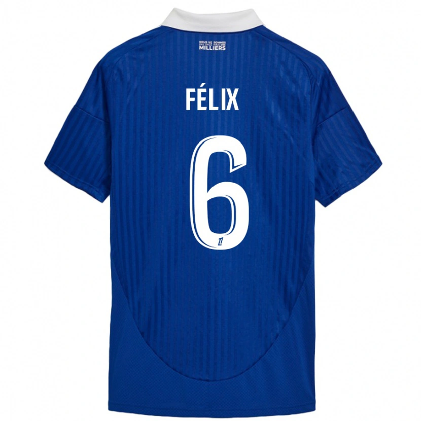 Danxen Hombre Camiseta Félix Lemaréchal #6 Azul Blanco 1ª Equipación 2024/25 La Camisa