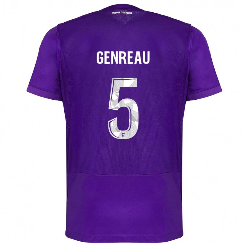 Danxen Hombre Camiseta Denis Genreau #5 Morado Blanco 1ª Equipación 2024/25 La Camisa