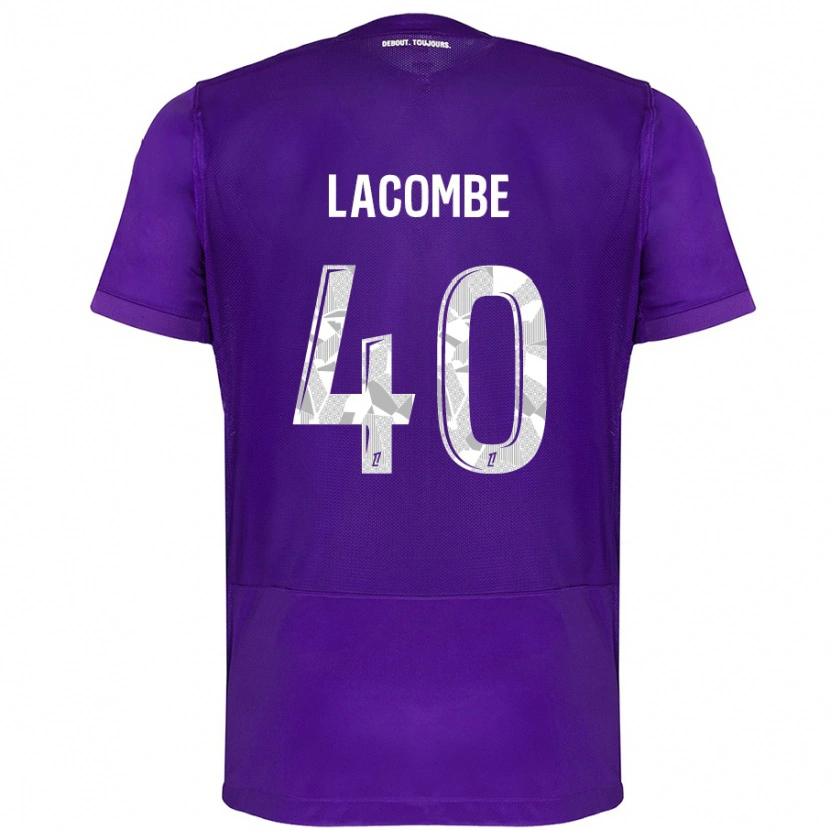 Danxen Hombre Camiseta Justin Lacombe #40 Morado Blanco 1ª Equipación 2024/25 La Camisa