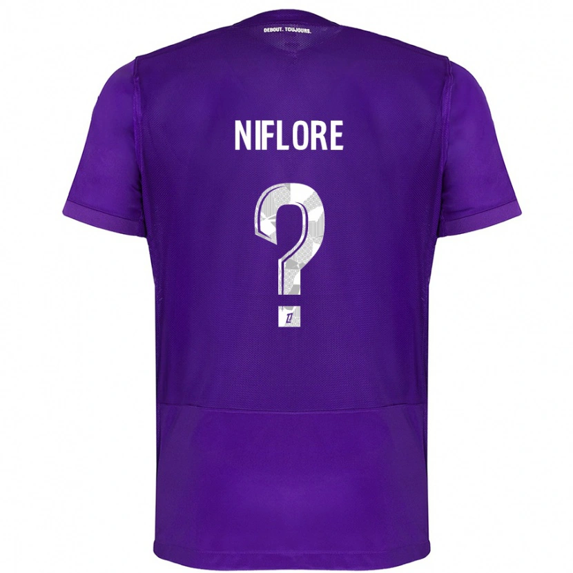 Danxen Hombre Camiseta Mathys Niflore #0 Morado Blanco 1ª Equipación 2024/25 La Camisa