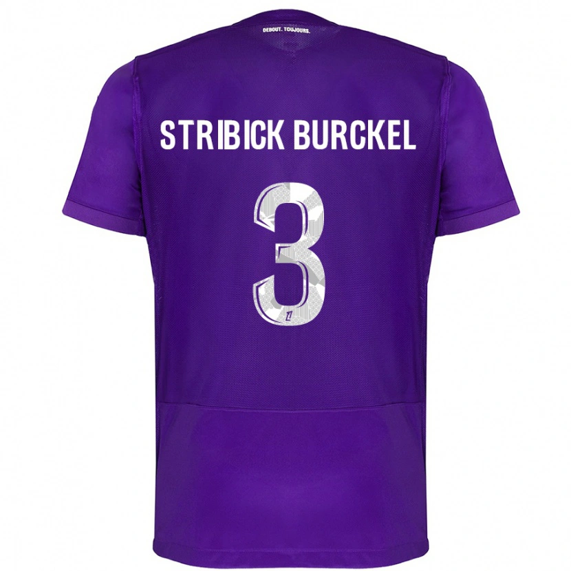 Danxen Hombre Camiseta Laetitia Stribick-Burckel #3 Morado Blanco 1ª Equipación 2024/25 La Camisa