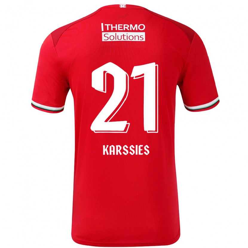 Danxen Hombre Camiseta Sam Karssies #21 Rojo Blanco 1ª Equipación 2024/25 La Camisa