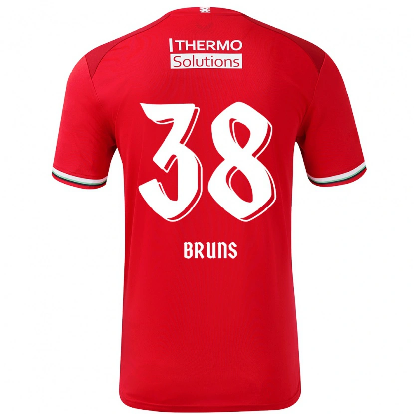 Danxen Hombre Camiseta Max Bruns #38 Rojo Blanco 1ª Equipación 2024/25 La Camisa