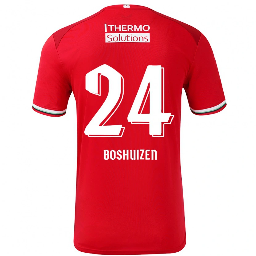 Danxen Hombre Camiseta Annouk Boshuizen #24 Rojo Blanco 1ª Equipación 2024/25 La Camisa