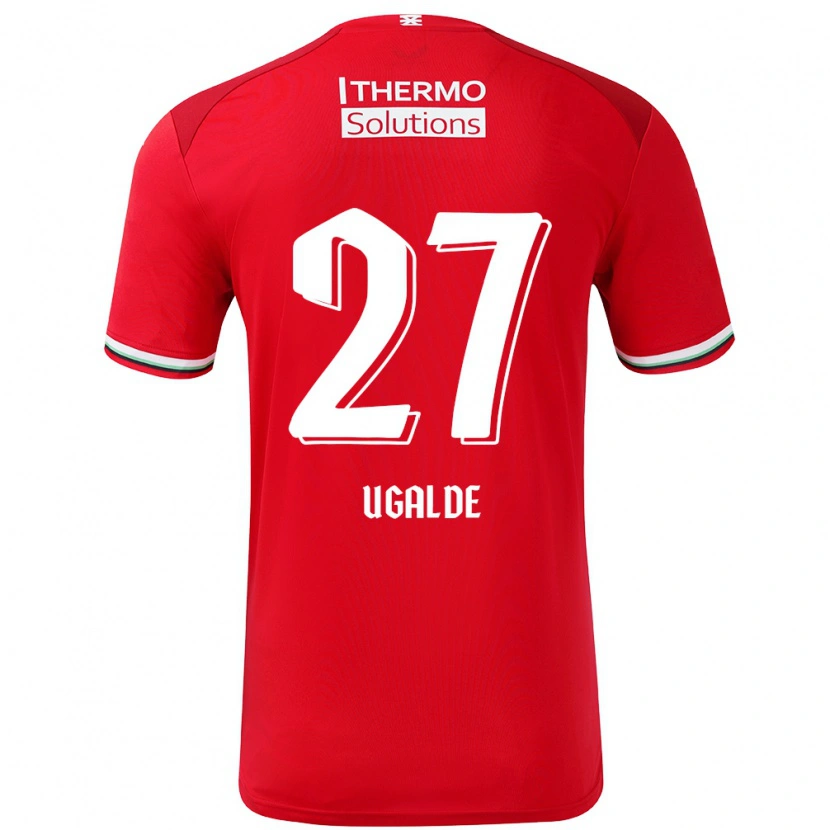 Danxen Hombre Camiseta Manfred Ugalde #27 Rojo Blanco 1ª Equipación 2024/25 La Camisa