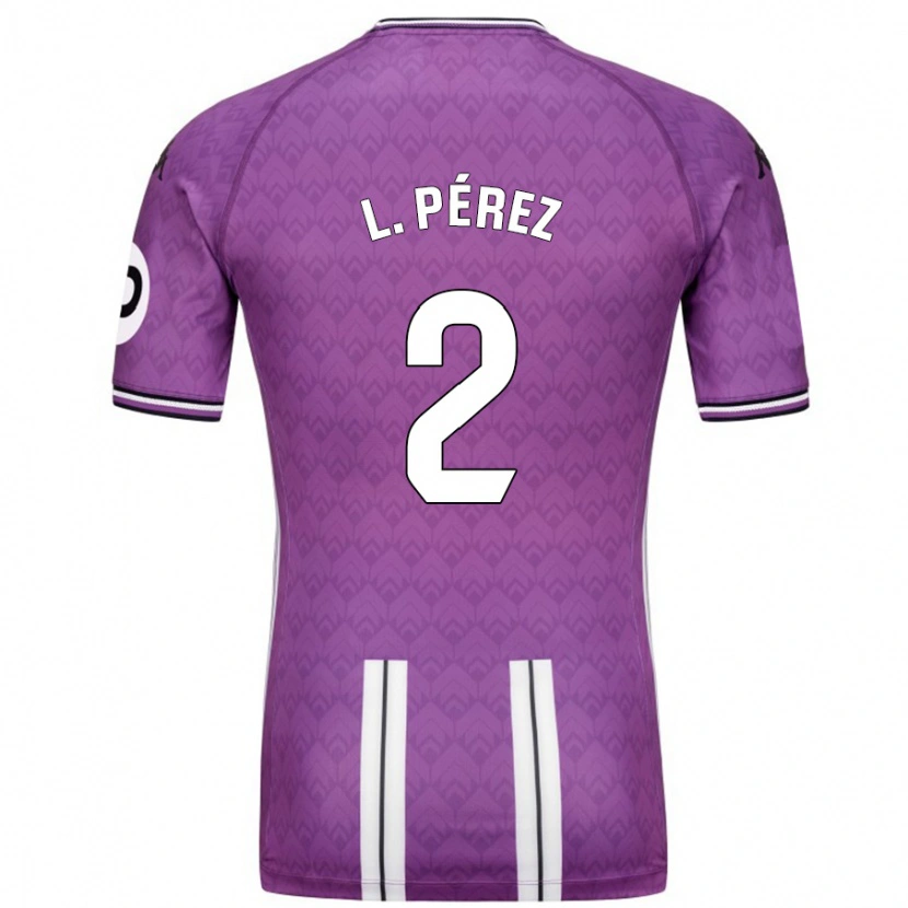 Danxen Hombre Camiseta Luis Pérez #2 Púrpura Blanco 1ª Equipación 2024/25 La Camisa