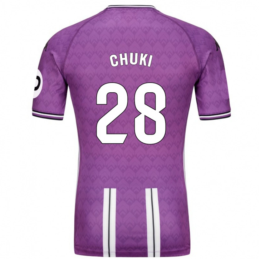 Danxen Hombre Camiseta Chuki #28 Púrpura Blanco 1ª Equipación 2024/25 La Camisa