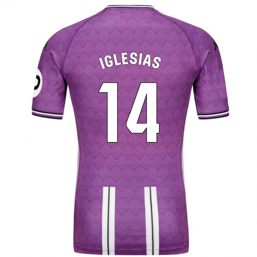 Danxen Hombre Camiseta Koke Iglesias #14 Púrpura Blanco 1ª Equipación 2024/25 La Camisa