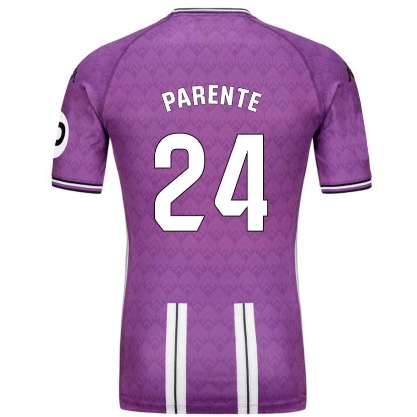 Danxen Hombre Camiseta Iago Parente #24 Púrpura Blanco 1ª Equipación 2024/25 La Camisa