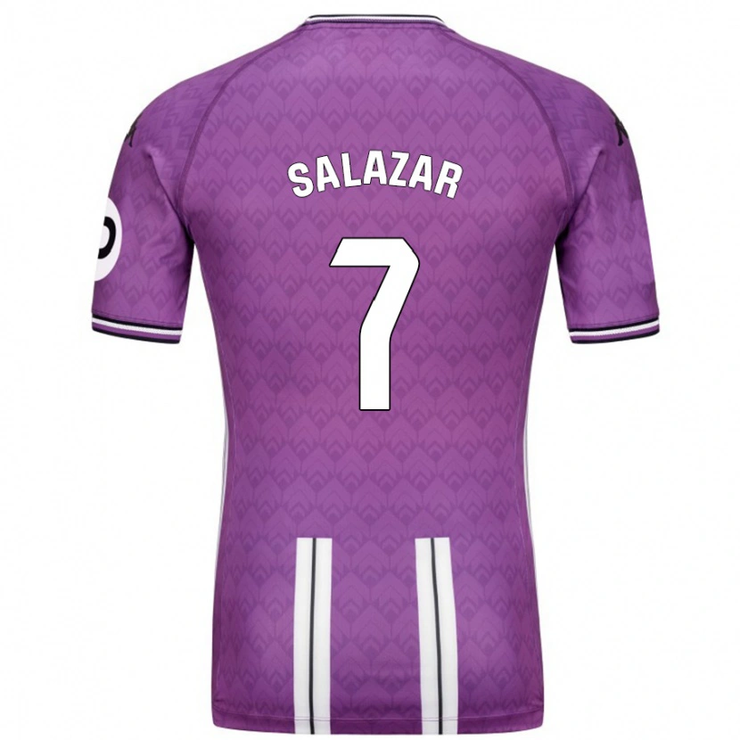 Danxen Hombre Camiseta Israel Salazar #7 Púrpura Blanco 1ª Equipación 2024/25 La Camisa